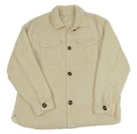 Smotanová huňatá košeľová bunda