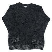 Čierny chlpatý sveter Pocopiano