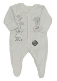 Nové - Biely zamatový overal s mraky George