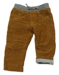 Medové podšité manšestráky s úpletovým pasem C&A