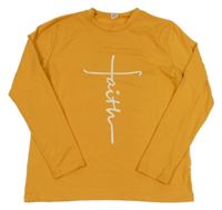 Pomerančové tričko s nápisom