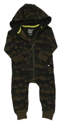 Khaki army tepláková kombinéza s hviezdou a kapucňou F&F
