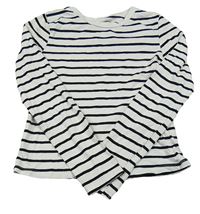 Bielo-čierne pruhované crop tričko H&M