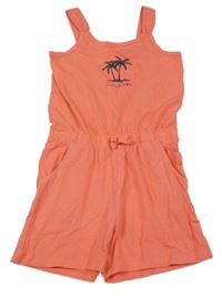 Korálový kraťasový overal s palmami George