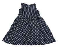 Tmavomodré bodkované bavlnené šaty F&F