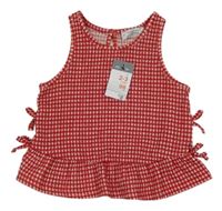 Nové - Červeno-biely kockovaný top Primark
