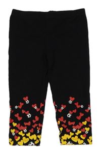 Čierne capri legíny so srdiečkami Topolino