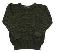 Kaki-tmavomodrý vzorovaný sveter Primark