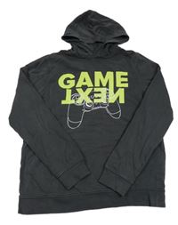 Tmavošedá mikina s ovladačem a kapucí C&A vel. 176