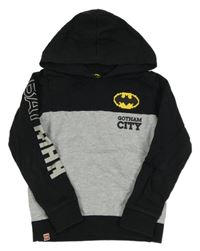 Šedo-černá mikina s Batmanem a kapucí Lego