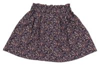 Tmavomodrá menšestrová sukňa s kvietkami Name it