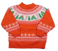 Červený sveter so vzorom Tu