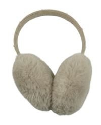 Béžové kožešinové klapky na uši