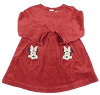 Červené zamatové šaty s Minnie H&M