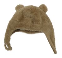 Hnědá kožešinová podšitá ušanka F&F