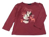 Malinové triko s Minnií Disney