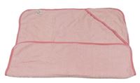 Růžová froté osuška s kapucí 