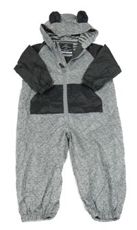 Šedo-tmavošedá šusťáková jarní kombinéza s kapucí George