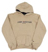 Béžová mikina s kapucí a logem Tommy Hilfiger