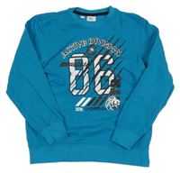 Tyrkysová mikina s číslem Bonprix 