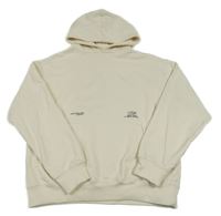 Smotanová oversize mikina s potlačou a kapucňou Zara