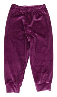 Tmavoružové zamatové nohavice