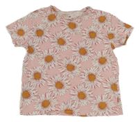 Světlerůžové kytičkované tričko H&M