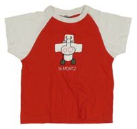 Červeno-biele tričko s kravičkou