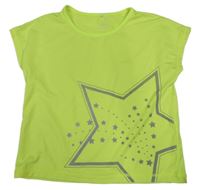 Citronové športové crop tričko s hviezdičkami Yigga