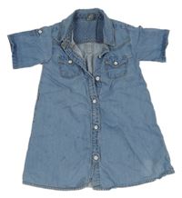 Modré rifľové prepínaci šaty Zara