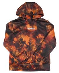 Černo-červená batikovaná mikina s logem a kapucí Sonneti