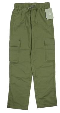Nové - Khaki plátěné cargo kalhoty H&M