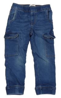 Modré jogger cargo rifle s vreckami Lily & Dan