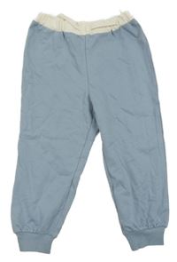 Modrošedé tepláky s bielým pasom H&M