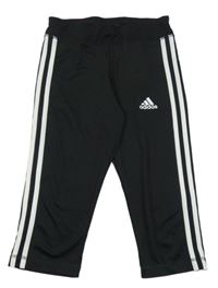 Černé sportovní capri legíny s logem Adidas