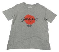 Sivé tričko s logom Jack & Jones