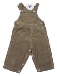 Nové - Hnědé manšestrové laclové kalhoty Petit Bateau