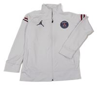 Bílá propínací fotbalová mikina Paris Saint Germain s logem Nike Jordan