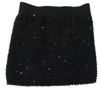 Čierna elastická flitrová sukňa Tu