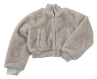 Sivá kožušinová crop bunda Primark