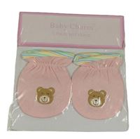Světlerůžové rukavice s medvedíkom Baby Charm