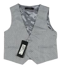 Šedo-stříbrná vzorovaná slavnostní vesta M&S