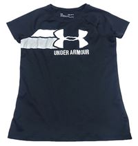 Černé funkční sportovní tričko s logem UNDER ARMOUR