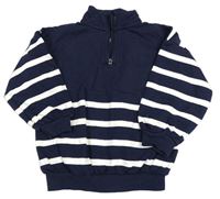 Tmavomodro-biela oversize mikina s pruhmi George