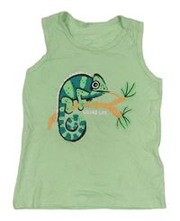 Svetlozelené tielko s chameleonem PRIMARK