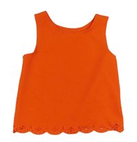 Tmavooranžový vzorovaný halenkový crop top s madeirou NUTMEG