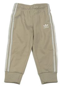 Béžovo-bílé sportovní tepláky Adidas