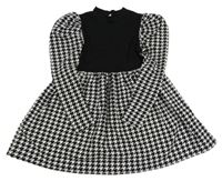 Čierno-biele vzorované šaty s rolákom zn. SHEIN