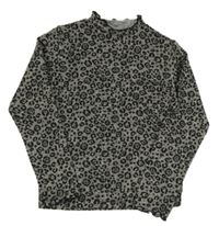 Sivo-čierny vzorovaný melírovaný úpletový rolák ZARA