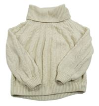 Světlebéžový melírovaný žebrovaný/vzorovaný žinylkový rolák C&A